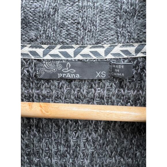 prAna Womans XS Yunna Long Cardigan Sweater Jacket Full Zip Organic Cotton Gray - Picture 9 of 13